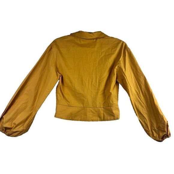 NWT Anthropologie Sunday in Brooklyn Twist Cropped Shirt Blouse Gold Size Small - Picture 4 of 11